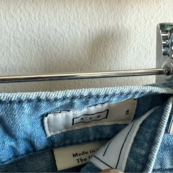 Ayr "The Hooky" High Rise Pleated Cotton/Hemp Size 28 Light Blue - Picture 5 of 15